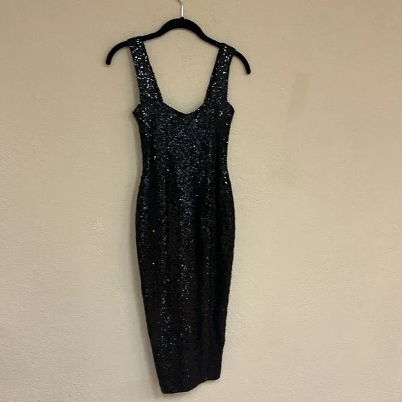 Nookie womans smolder Black Sequin midi Dress size S - Picture 3 of 7